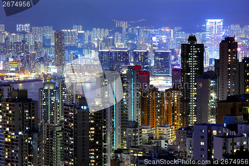 Image of Hong Kong downtown at night