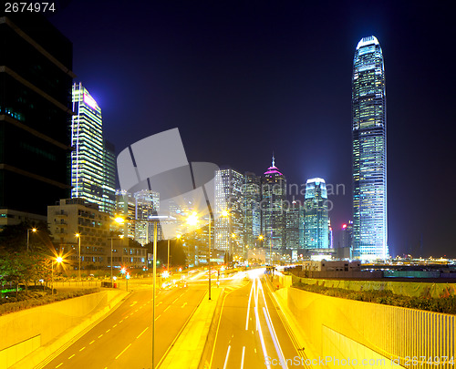 Image of Hong Kong cityscape and roadway