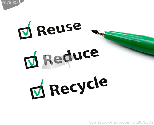 Image of Reuse, Reduce and Recycle