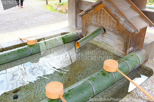 Image of Water purification in japanese temple