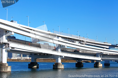 Image of Freeway with sea in Tokyo