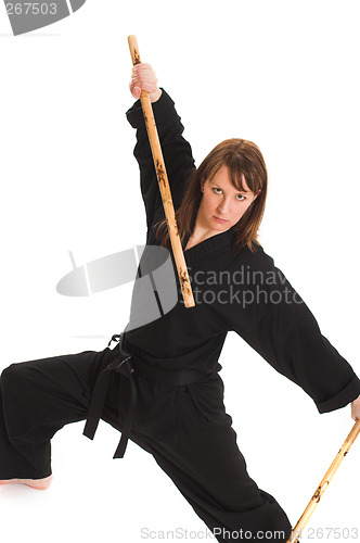 Image of woman doing karate