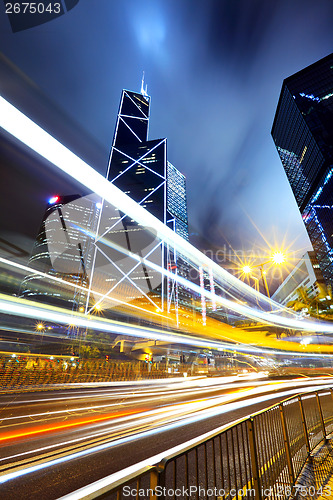 Image of Traffic trail in Hong Kong city