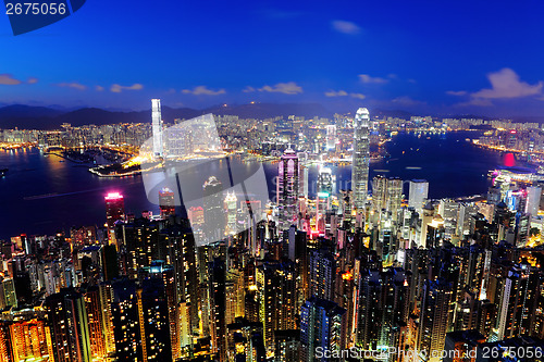 Image of Hong Kong city at night