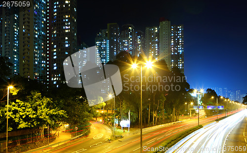 Image of Residential district in Hong Kong at night