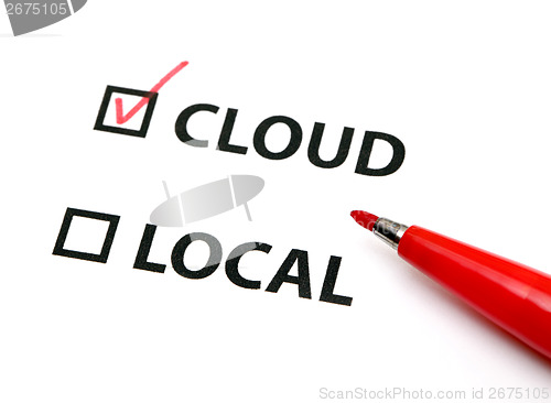 Image of Data storage in cloud or local