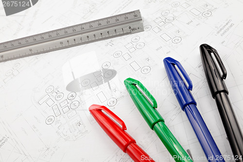 Image of Blue print drawing