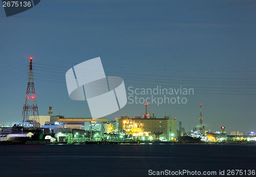 Image of Industrial plant at night