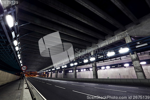 Image of Empty tunnel at night