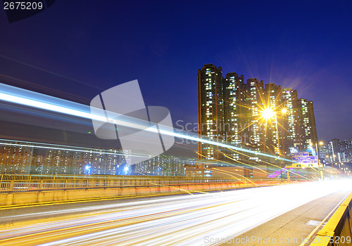 Image of Fast moving traffic in city