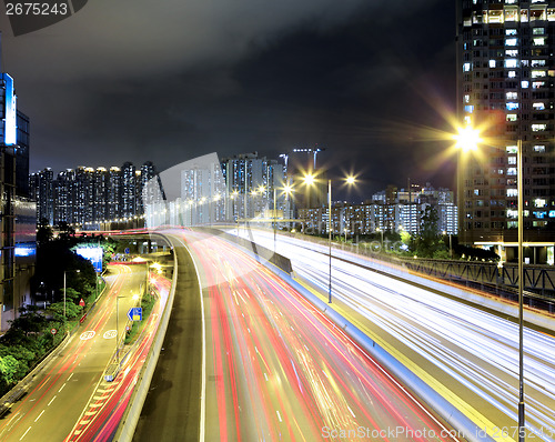 Image of Highway in downtown at night