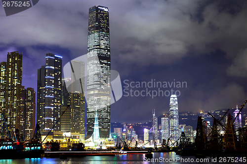 Image of Kowloon side in Hong Kong at night