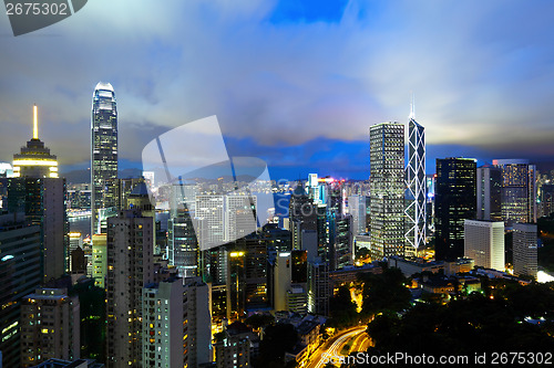 Image of Hong Kong skyline at night