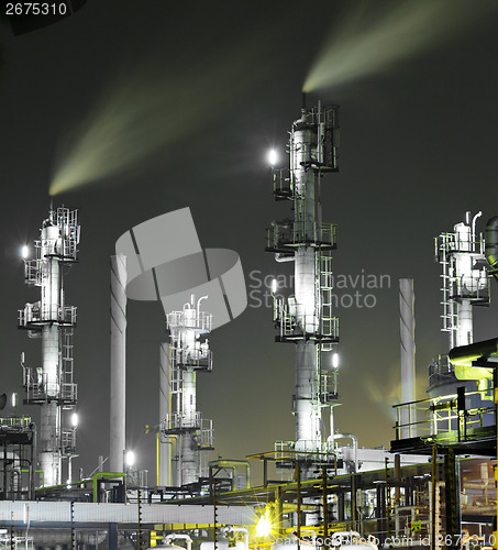 Image of Industrial building at night