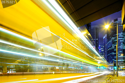 Image of Busy traffic in Hong Kong at night