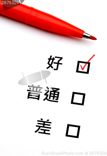 Image of Satisfaction form for chinese