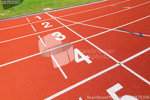 Image of Sport running track in red