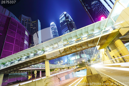 Image of Busy traffic in Hong Kong at night