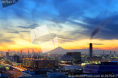 Image of Industrial plant during evening