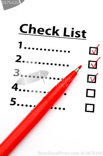 Image of Checklist with number