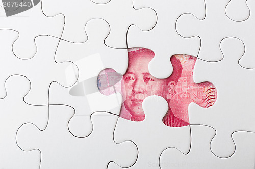 Image of Missing puzzle piece with Chinese yuan