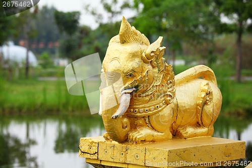 Image of Golden elephant statue