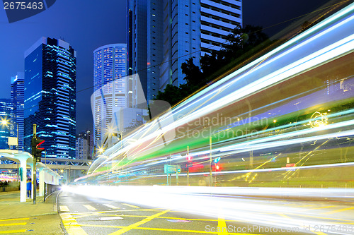 Image of Traffic in Hong Kong at night