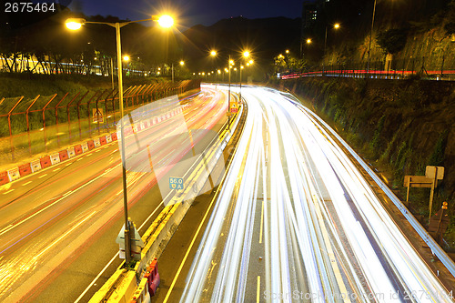 Image of Traffic trail on highway