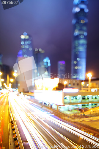 Image of Fast moving car light on highway