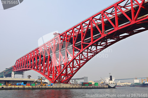 Image of Red bridge in Osaka