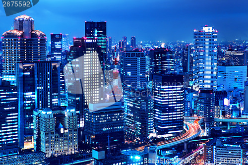 Image of Osaka skyline at night