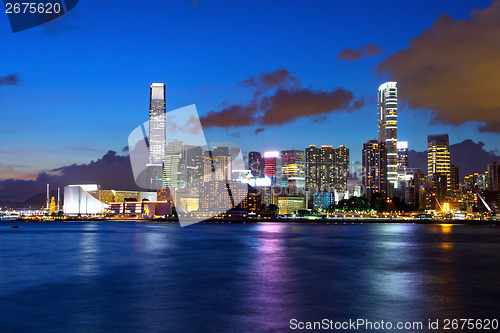 Image of Hong Kong downtown at night