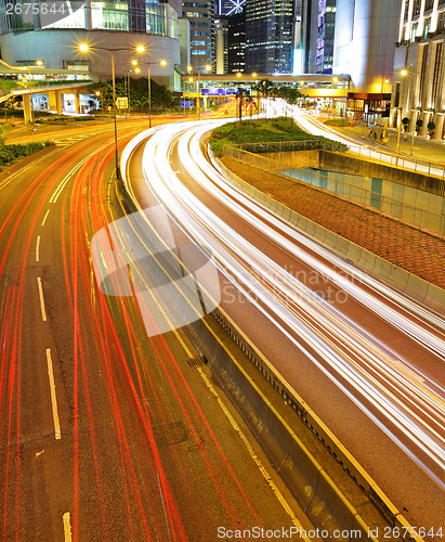 Image of Highway in Hong Kong at night