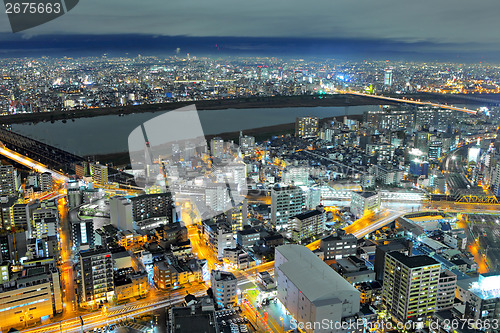 Image of Osaka city at night