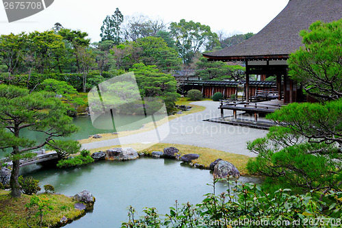 Image of Japanese garden with pond