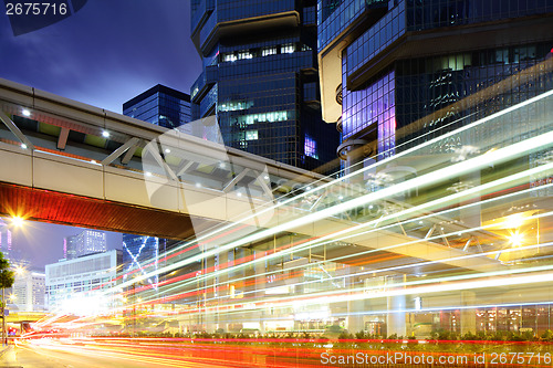 Image of Hong Kong downtown with car light