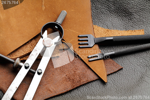 Image of Homemade leathercraft equipment