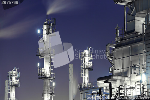 Image of Industrial building at night