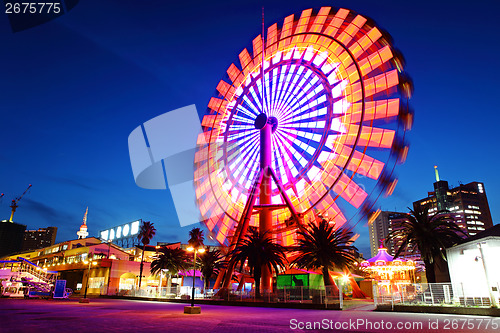 Image of Ferris wheel at night