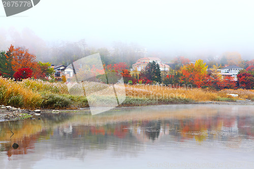Image of Autumn forest and lake