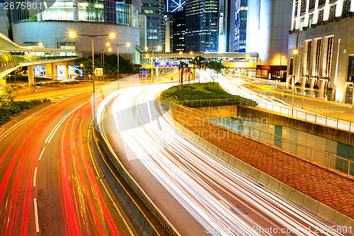 Image of Hong Kong traffic at night