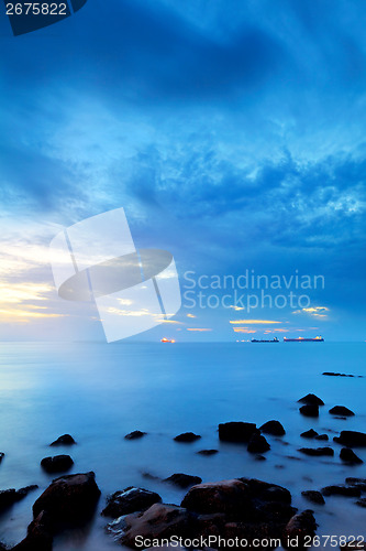 Image of Seascape and sunset