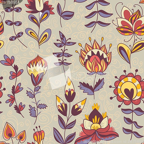 Image of Seamless texture with flowers