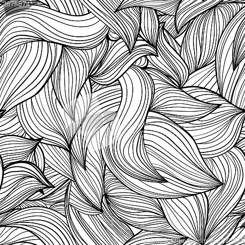 Image of monochrome seamless abstract hand-drawn wave