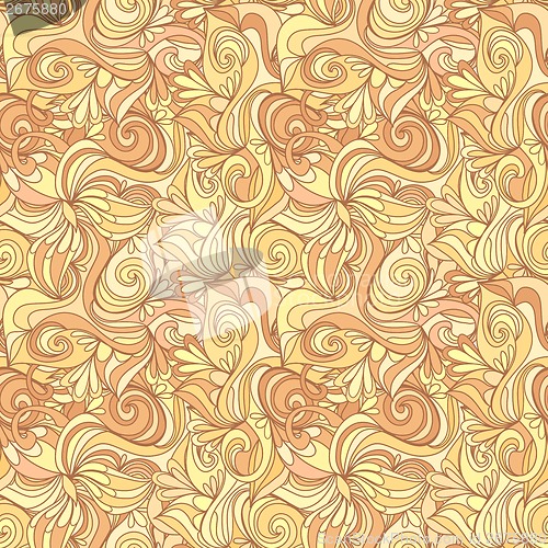 Image of Seamless abstract gold color hand-drawn texture