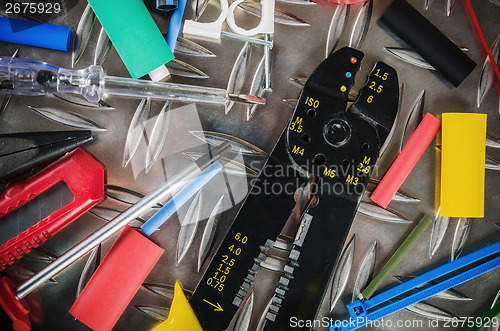 Image of Tooling of the electrician, close up