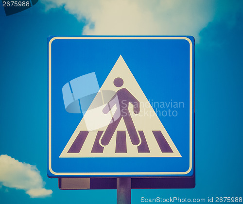 Image of Retro look Zebra crossing sign