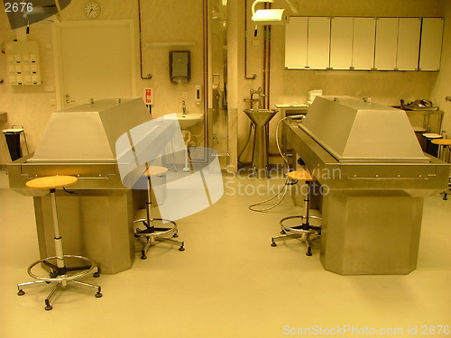 Image of autopsy room in a medical faculty