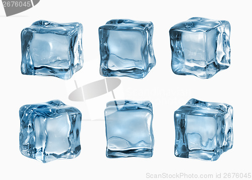 Image of ice cubes isolated on white