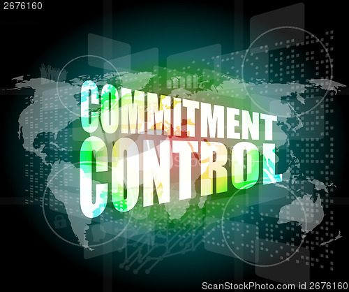 Image of commitment control on digital touch screen